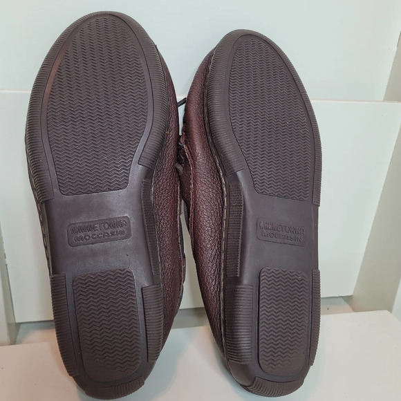 Minnetonka Moosehide Fringed Kilty Moccasin Chocolate Size Women's 10 - Picture 8 of 10